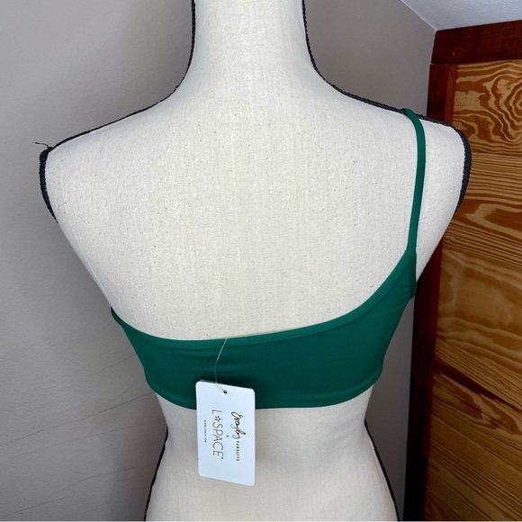 L*SPACE x Everyday Pursuits Milo One Shoulder Bikini Top in Emerald Small NWT - Picture 4 of 8